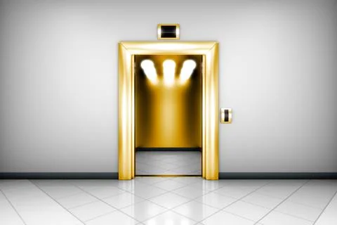 Modern elevator with open doors Stock Illustration