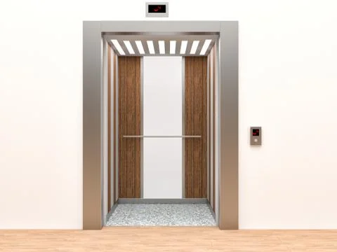 Modern elevator with opened doors Stock Illustration
