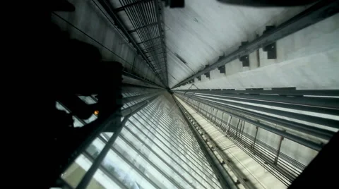 Modern Elevator Shaft Stock Footage 40711817