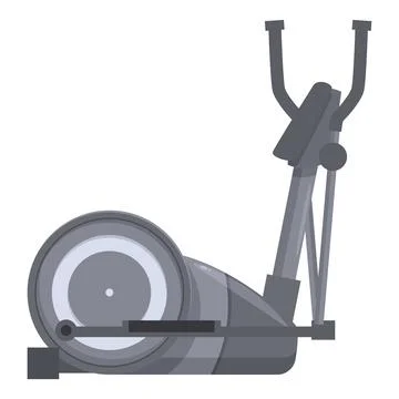 Modern elliptical trainer machine standing on white background Stock Illustration