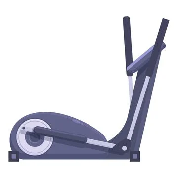 Modern elliptical trainer machine standing isolated on white Stock Illustration