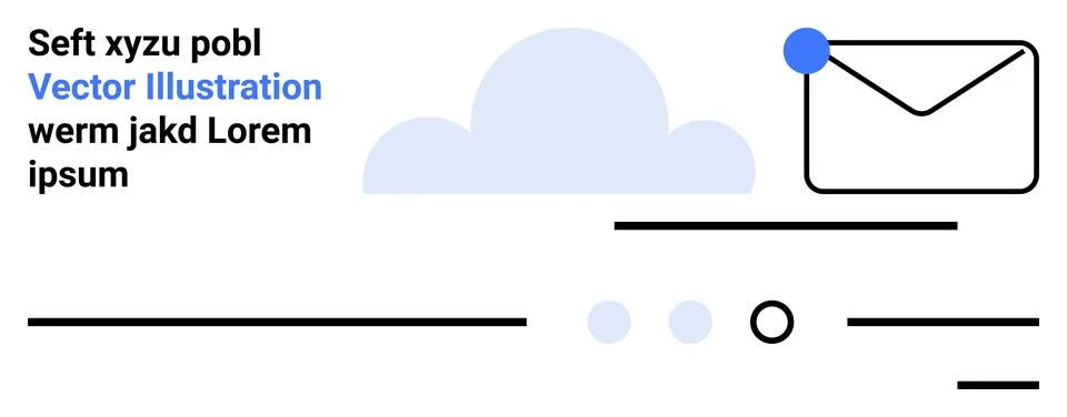 Modern Email and Cloud Communication with Minimalist Design and Simple Elemen イラスト素材