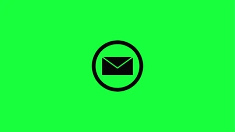 Modern email icon on green background for digital communication Stock Footage 331506468