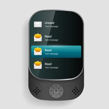 Modern Email Inbox Mobile App Interface Template Stock Illustration