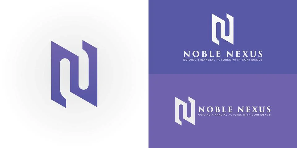 The modern emblem features stylized geometric initials NN Stock Illustration