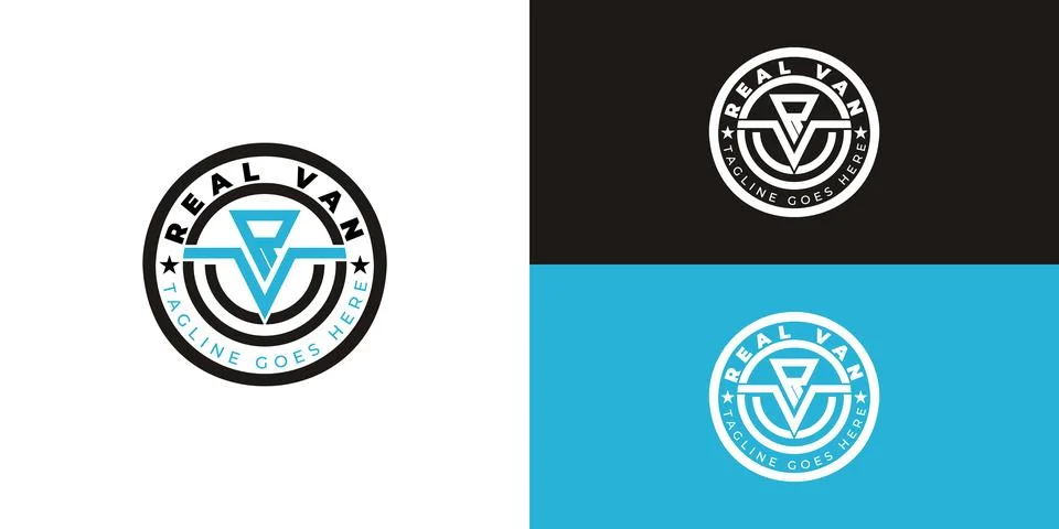 Modern emblem logo for the van conversion company Stock Illustration