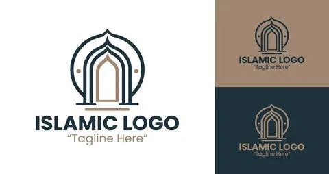 A modern emblem symbolizing the Islamic way of life, perfect for community-ba Stock Illustration
