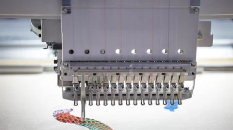Modern embroidery machine Stock Photos