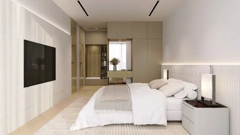 Modern Empty Apartment Interior with Wooden Floor and Natural Light Stock Footage 334275074