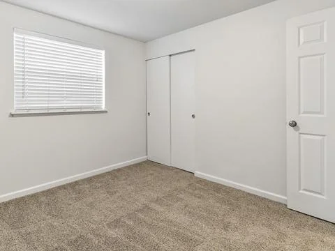Modern empty bedroom interior Stock Photos
