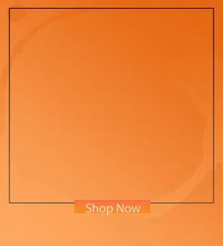 Modern Empty Black Frame On Orange Background With Shop Now Button Illustrazione stock
