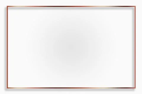 Modern Empty Bronze Frame On White Background Stock Illustration