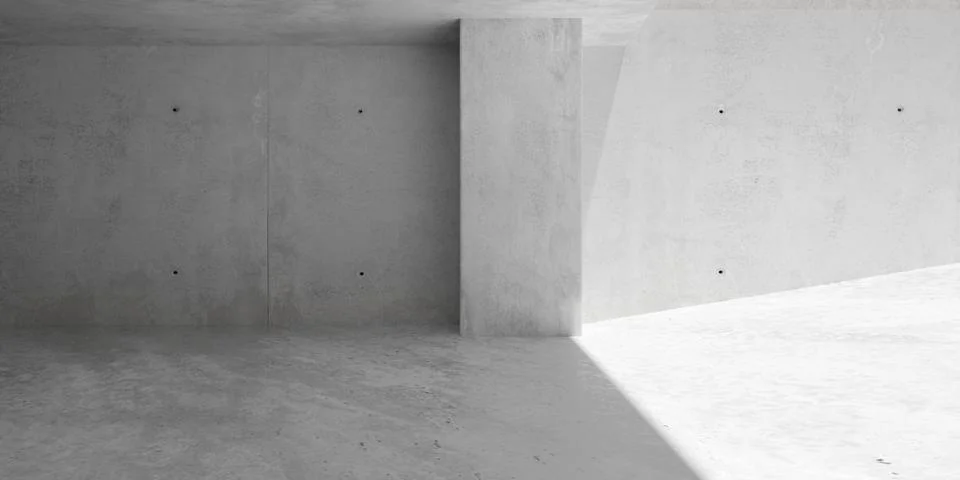 Modern empty brutalism abstract underground room with concrete walls and an.. Stock Illustration