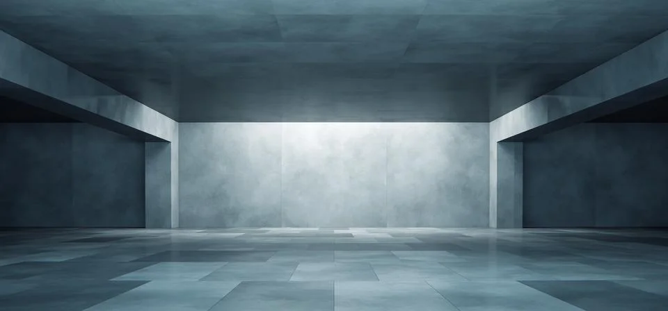 Modern empty concrete room interior with natural skylight Stock Illustration