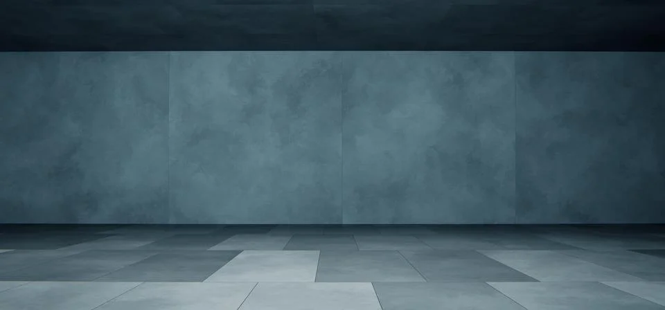Modern empty concrete room interior with natural skylight Stock Illustration