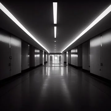 Modern empty dark storehouse. Stock Illustration