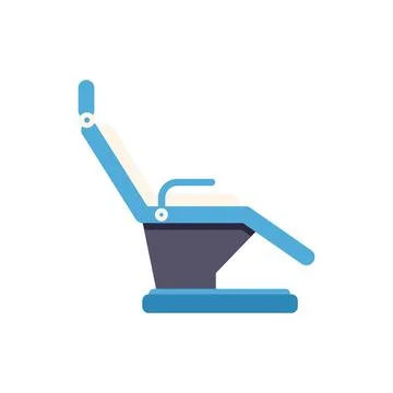 Modern empty dentist chair reclining for patient comfort Stock Illustration