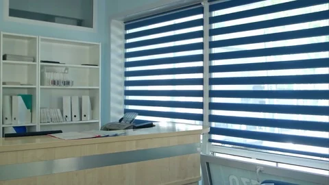 Modern empty hospital reception office Stock Footage
