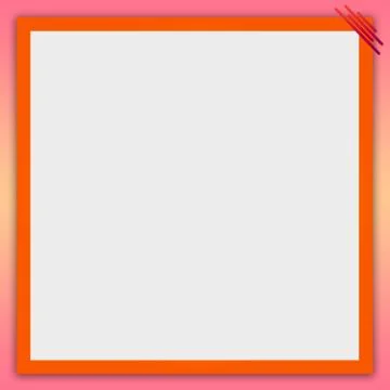 Modern Empty Orange Frame Box On Soft Pink Gradient Background Stock Illustration