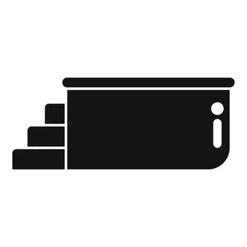 Modern empty outdoor jacuzzi with steps icon showing relaxation and wellness Stock Illustration