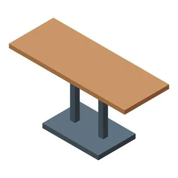 Modern empty rectangular table standing on two legs Stock Illustration