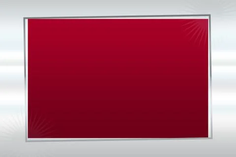Modern Empty Red Rectangle Frame With Stars On Gradient Background Stock Illustration