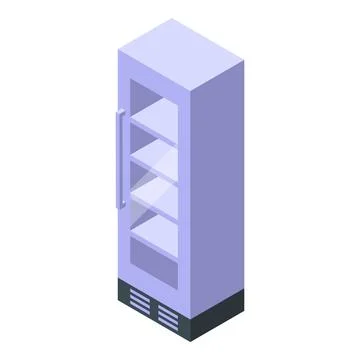 Modern empty refrigerator displaying isometric projection Stockillustratie