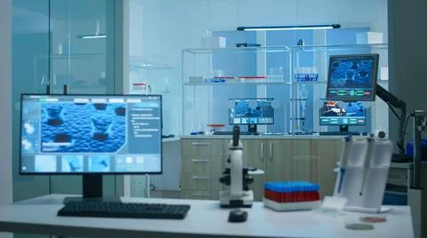 Modern empty research applied science laboratory Foto stock