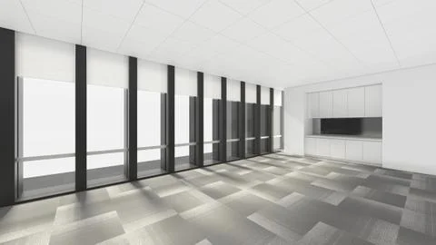 Modern Empty Room, 3d render interior design, mock up illustration Stock Illustration