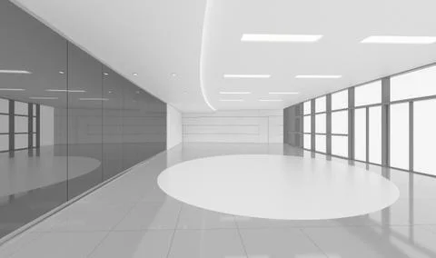 Modern Empty Room, 3d render interior design, mock up illustration Stockillustratie
