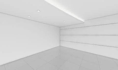 Modern Empty Room, 3d render interior design, mock up illustration Stock Illustration