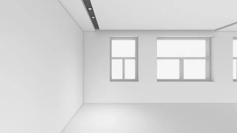 Modern Empty Room, 3d render interior design, mock up illustration Illustrazione stock