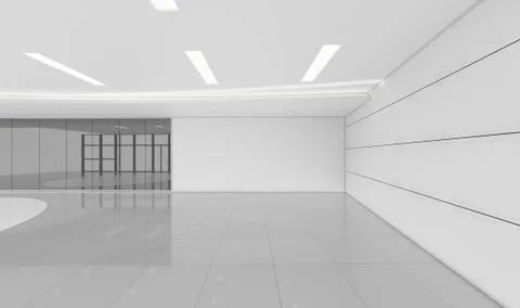 Modern Empty Room, 3d render interior design, mock up illustration Stock Illustration