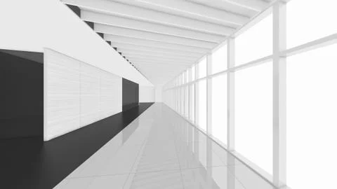 Modern Empty Room, 3d render interior design, mock up illustration Stock Illustration