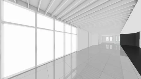 Modern Empty Room, 3d render interior design, mock up illustration 스톡 일러스트