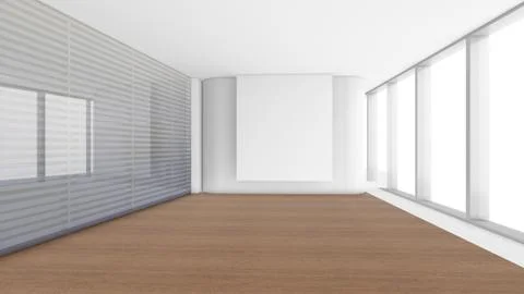 Modern Empty Room, 3d render interior design, mock up illustration Stock Illustration