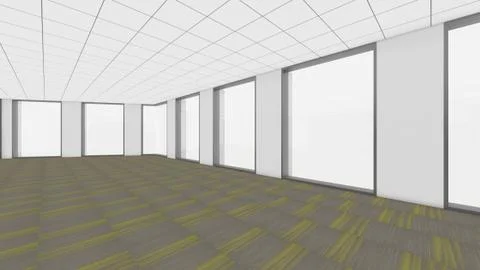 Modern Empty Room, 3d render interior design, mock up illustration Stock Illustration