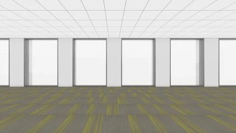 Modern Empty Room, 3d render interior design, mock up illustration Stock Illustration