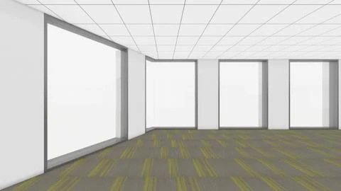 Modern Empty Room, 3d render interior design, mock up illustration Stock Illustration