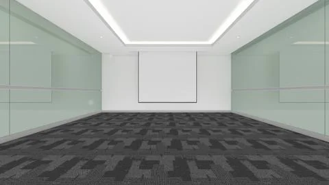 Modern Empty Room, 3d render interior design, mock up illustration Stock Illustration