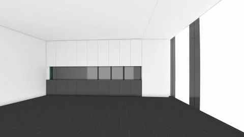 Modern Empty Room, 3d render interior design, mock up illustration Stock Illustration