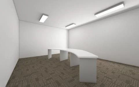 Modern Empty Room, 3d render interior design, mock up illustration Stock Illustration