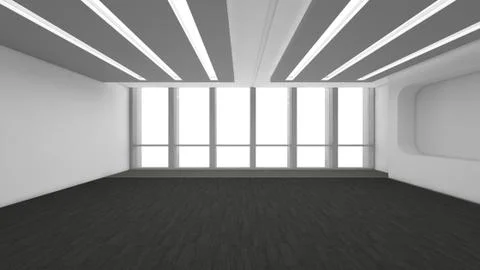 Modern Empty Room, 3d render interior design, mock up illustration Stock Illustration