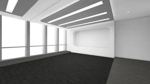 Modern Empty Room, 3d render interior design, mock up illustration 스톡 일러스트