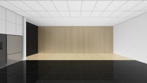 Modern Empty Room, 3d render interior design, mock up illustration Stock Illustration