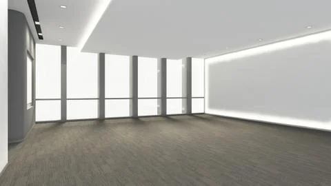 Modern Empty Room, 3d render interior design, mock up illustration Stock Illustration