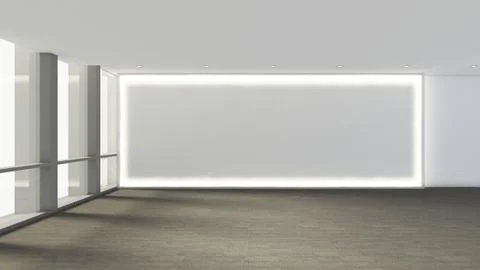 Modern Empty Room, 3d render interior design, mock up illustration Illustrazione stock