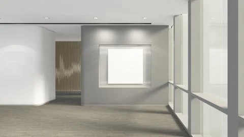 Modern Empty Room, 3d render interior design, mock up illustration Illustrazione stock