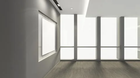 Modern Empty Room, 3d render interior design, mock up illustration Stockillustratie