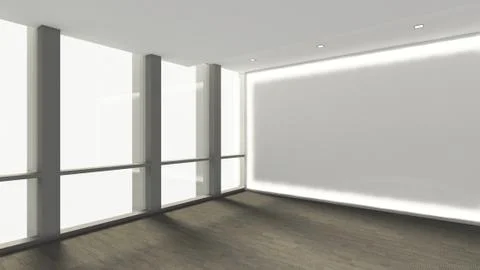 Modern Empty Room, 3d render interior design, mock up illustration Illustrazione stock